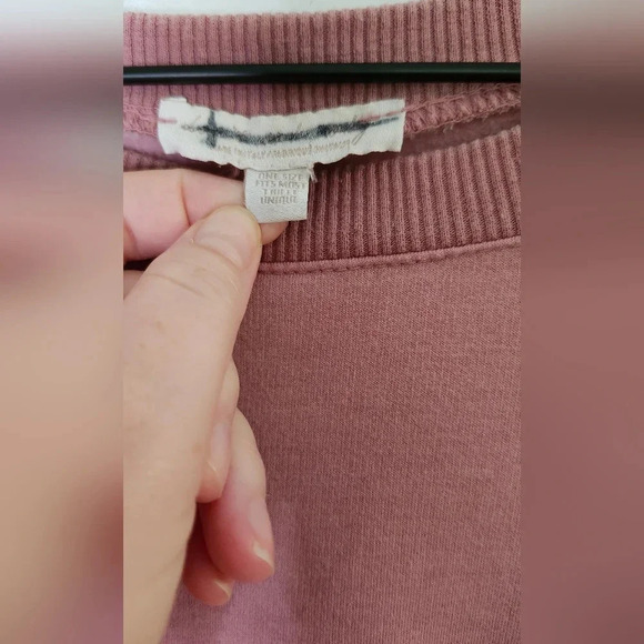 Don't Ask Why Womens Cropped Ruffle Sweatshirt Top One Size Muted Rose Pink - Picture 4 of 8